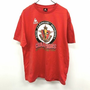 le coq sportif - O XL メンズ 男性 Tシャツ 2010 J.LEAGUE DIVISION1 名古屋グランパスエイト 丸首 半袖 綿100% オレンジレッド系 赤系