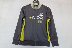 le coq sportif/ルコックスポルティフ/QB-555103/長袖トラックジャケット/ジャージ素材/身頃黄切替配色/スポーツ/グレー/Mサイズ(6/14R)