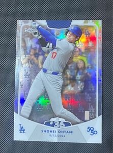 【50枚限定】大谷翔平50/50ロゴリフラクターカード36号ホームランlogofracter chrome HR36ロゴフラクターLA Topps Shohei Ohtaniパラレル