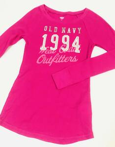 未使用　OLD NAVY　オールドネイビー　ロング丈＆長そで　カットソー　Tシャツ　ピンク　サイズS/P