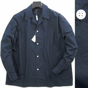 新品 Grand PARK ニコル 日本製素材 オープンカラー シャツ 50 (LL) 紺 【I58410】 NICOLE 春夏 メンズ 長袖 オーバーサイズ カジュアル