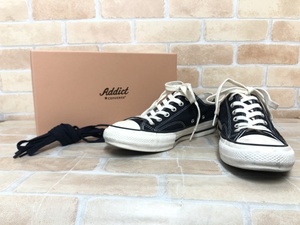 箱付 CONVERSE ADDICT コンバースアディクト CHUCK TAYLOR CANVAS OX 1AD661 ブラック US8 111415838