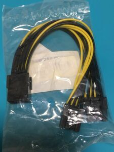 【ジャンク】PCI-E PCI Express 電源ケーブル 延長 変換 分配 分岐 補助 8ピンメス - 6ピン+2ピンオスx2 約20cm 8pin 6pin+2pinx2【NCNR】