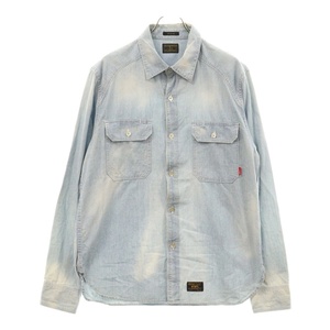 WTAPS ダブルタップス CELL L/S CHAMBRAY シャンブレー ウォッシュド ボタンダウン 長袖シャツ インディゴ