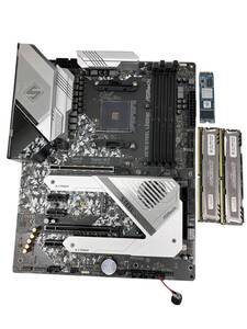 お01-103aS//【ジャンク品】ASROCK マザーボード＋おまけ X570 STEEL LEGEND おまけ メモリ SSD 動作未確認