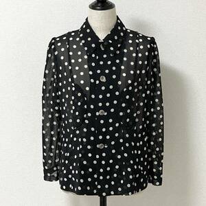 00s robe de chambre COMME des GARCONS シアー ドット ブラウス シャツ ブラック ローブドシャンブル 水玉 archive 4080478