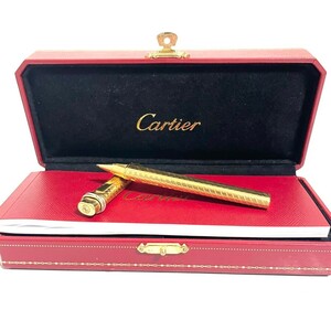 １円スタート Cartier カルティエ ボールペン キャップ式 トリニティ ゴールド 筆記用具