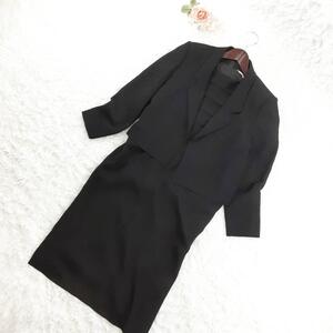 美品 L相当◎ピエールカルダン フォーマルワンピースセットアップ 礼服 黒