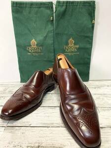 CROCKETT&JONES×ポールスミス クロケットアンドジョーンズ 革靴 ビジネスシューズ ブラウン レザー サイドエラスティック