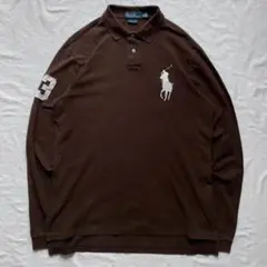 90s-00s Polo Ralph Lauren 長袖 ポロシャツ デカロゴ