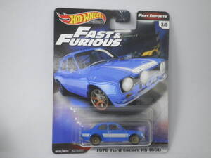 ◎　ホットウィール FAST＆FURIOS ワイルドスピード　1970 フォード エスコート RS 1600　FORD ESCORT RS　ゆうパケットでの発送限定