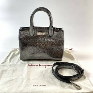 美品 サルヴァトーレフェラガモ Ferragamo レディース 2way ハンドバッグ ショルダーバッグ