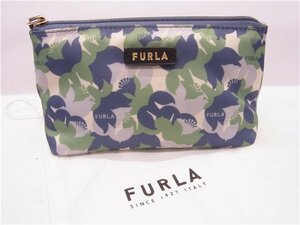 ◎ FURLA ◎　フルラ　ミニポーチ　コスメティックポーチ　チューベローズ　トーニブルーデニム　◎美品