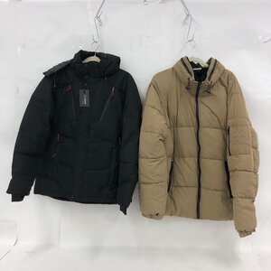 DOWN FKOW　ブラック系　サイズ3XL　/　GRANGESTA　ベージュ系　サイズ　5L　ダウンジャケット　2点おまとめ【DAAR3033】