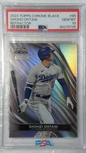 1円～★PSA10 199枚限定 大谷翔平★2024 Topps Chrome Black #85 Refractor リフラクター シリアルナンバー入り/ドジャース/祝50-50