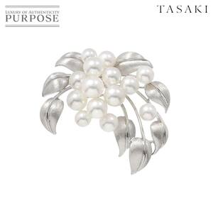 タサキ TASAKI アコヤ真珠 7.7-5.8mm ブローチ K18 WG ホワイトゴールド パール 田崎真珠 Akoya Pearl Brooch 90229748