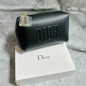 激レア 未使用本物 christian dior ポーチ ミニ ブラック 黒 ゴールド puレザー Dチャーム スクエア コスメポーチ メイクポーチ ノベルティ