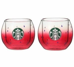 2個セット 新品スタバ 公式オンライン箱入り 耐熱ダブルウォールグラススイカ237ml スターバックス STARBUCKS ペア