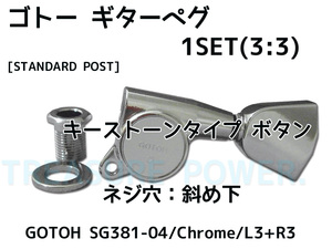 SG381-04/Chrome/L3+R3 ゴトー ギター ペグ 3：3配列/GOTOH