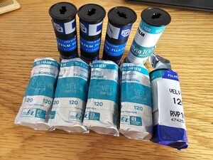 FUJIFILM 富士フィルム FUJICHROME フジクローム リバーサル ブローニー フィルム Velvia ベルビア rvp 50 7点 100 2点 共9点