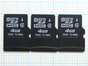 ★micro SDHC メモリーカード ４GB ３枚 中古★送料６３円～