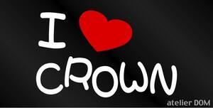 I LOVE CROWN まるもじステッカー クラウン