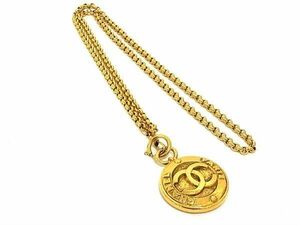 ■美品■ CHANEL シャネル ココマーク 2 8 ミラーネックレス ペンダント アクセサリー レディース ゴールド系 FC9058