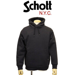 Schott (ショット) 2931003 HEAVY WEIGHT PLAIN HOODIE ヘビーウェイト プレーンフーディー パーカー 010(09)BLACK XL