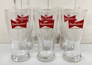 未使用品 ＊レトロコレクション 当時物 ＊BUDWEISER バドワイザー ＊KING OF BEER ＊タンブラーグラス 6個コップ ＊企業物 アンティーク