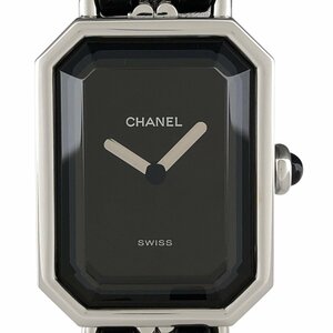 シャネル CHANEL プルミエール Mサイズ H0451 腕時計 SS レザー クォーツ ブラック レディース 【中古】