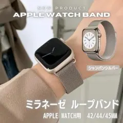 Apple Watch バンド ミラネーゼループ 4244 シャンパン R27g
