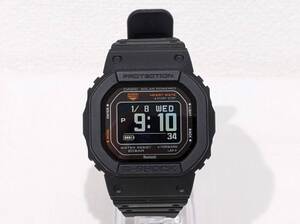 【56011】1円～ 美品 CASIO カシオ G-SHOCK Gショック DW-H5600 ラバーベルト 時計 Bluetooth ブラック ソーラー 稼働品 箱付き