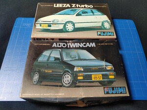 フジミ 1/24 K-CAR SERIES ダイハツ リーザZターボ＆スズキ アルト ツインカム 手付け 現状品 FUJIMI プラモデル