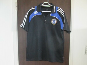 チェルシー　CHELSEA FC　adidas　黒　半袖ポロシャツ　M