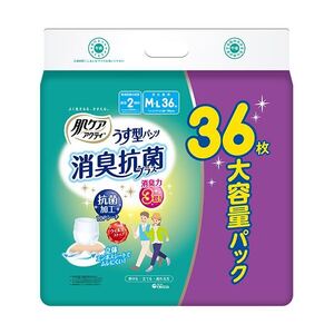 【新品】日本製紙クレシア 肌ケア アクティうす型パンツ 消臭抗菌プラス M-L 1セット(72枚：36枚×2パック)