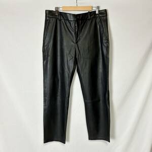 現行モデル ZARA ザラ フェイクレザー テーパード パンツ ブラック メキシコ 32 US:10 EUR 42