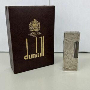 D206-H23-699 ▲ dunhill ダンヒル US.RE2463 PATENTED ローラー式 ガスライター シルバーカラー 火花あり箱付き