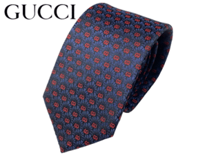 グッチ GUCCI 624063 4E002 4069 PID ブラック系地 ネイビー系 扇絵柄 レッド系 GG柄 ナロー ネクタイ