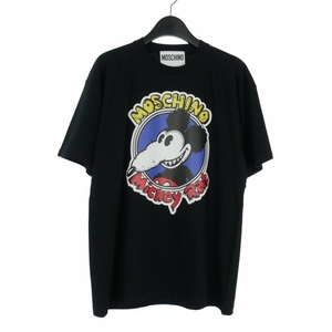 未使用品 モスキーノ MOSCHINO Mickey Rat ミッキーラット プリント Tシャツ カットソー 半袖 XXS 黒 ブラック A0779 メンズ