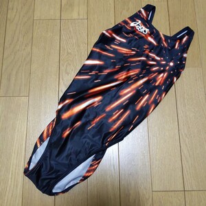 ハイドロSP ハイカット ALS05M Sサイズ アシックス 強光沢 ブラック×オレンジ 競泳水着 HYDROSP asics SwimSuits