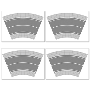 訳あり品Ａ★送料無料★ジオラマ レイアウト用道路シート シリーズ カーブセット(白線) 1/64 Sゲージ 建築模型 ミニチュア