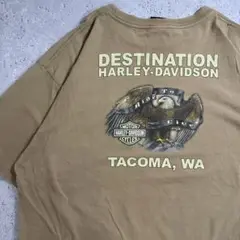 【希少】HARLEY-DAVIDSON Tシャツ ヴィンテージ 両面 ベージュ