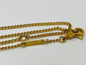 【送料無料】CELINE セリーヌ SCA4261 セパラブル チェーン ネックレス ロゴ刻印 GP ゴールド系 金色 ブランド アクセサリー 3段階長さ調節