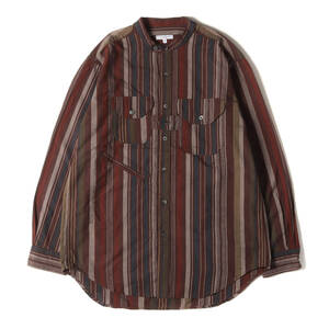 Engineered Garments シャツ サイズ:S 21SS マルチストライプ スタンドカラー ワークシャツ Banded Collar Shirt Variegated Stripe USA製