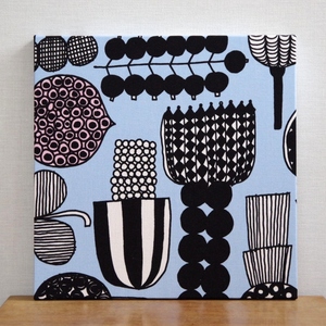 ファブリックパネル 北欧 marimekko Puutarhurin Parhaat 30×30cm マリメッコ アートパネル 限定 廃盤生地 インテリア 壁掛け ブルー