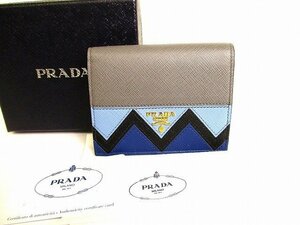 【未使用保管品】 プラダ PRADA サフィアーノ レザー 2つ折り 財布 コンパクト財布 コンパクトウォレット メンズ レディース