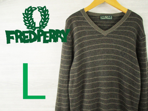 FREDPERRY フレッドペリー イタリア製＜ウール Ⅴネック ニット ＞BTS着用ブランド●M1129m