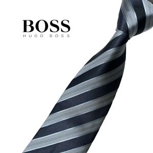 HUGO BOSS ネクタイ やや細身 レジメンタル柄 ストライプ柄 ヒューゴボス USED 中古 m1345