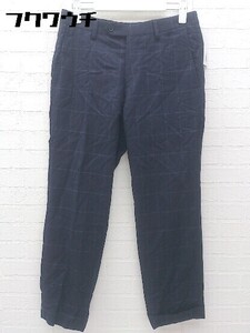 ◇ green label relaxing グリーンレーベル UNITED ARROWS 格子柄 クロップド パンツ サイズ72 ネイビー メンズ