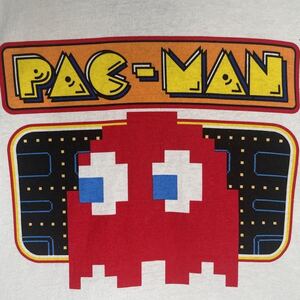 [古着]パックマン　半袖　Tシャツ　両面プリント　ゲーム　ドット絵　ラグラン　緑